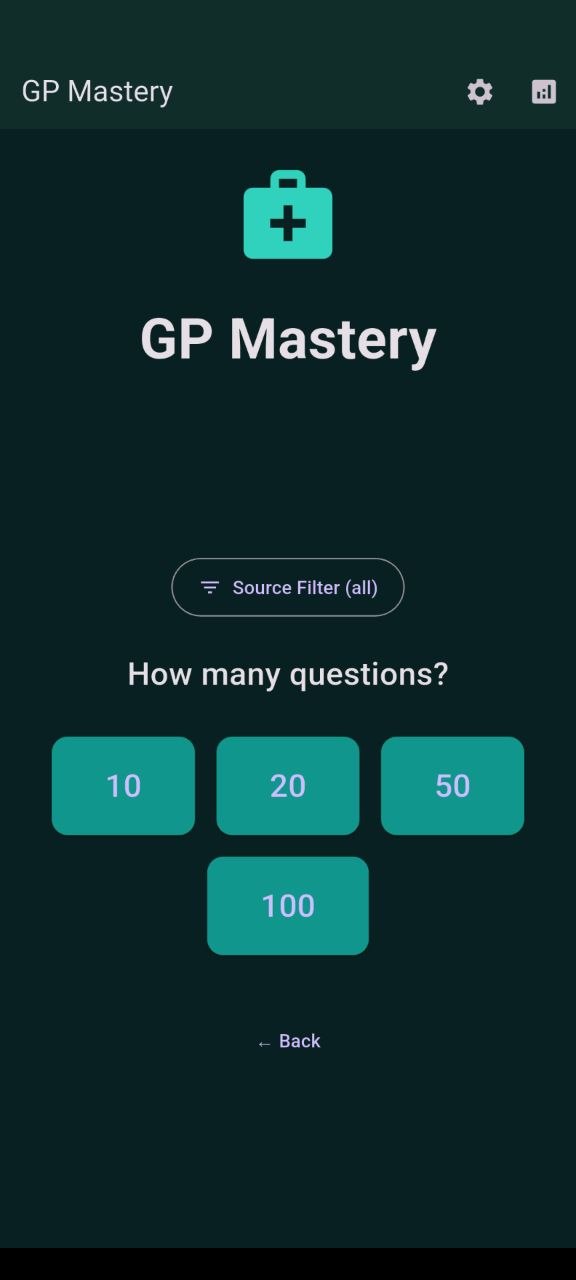 GP Mastery question screen